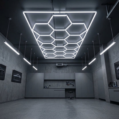Ultra-Bright Hexagon LED Garage Light Grid (66,300 LM)