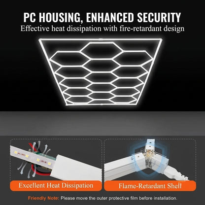 Ultra-Bright Hexagon LED Garage Light Grid (66,300 LM)