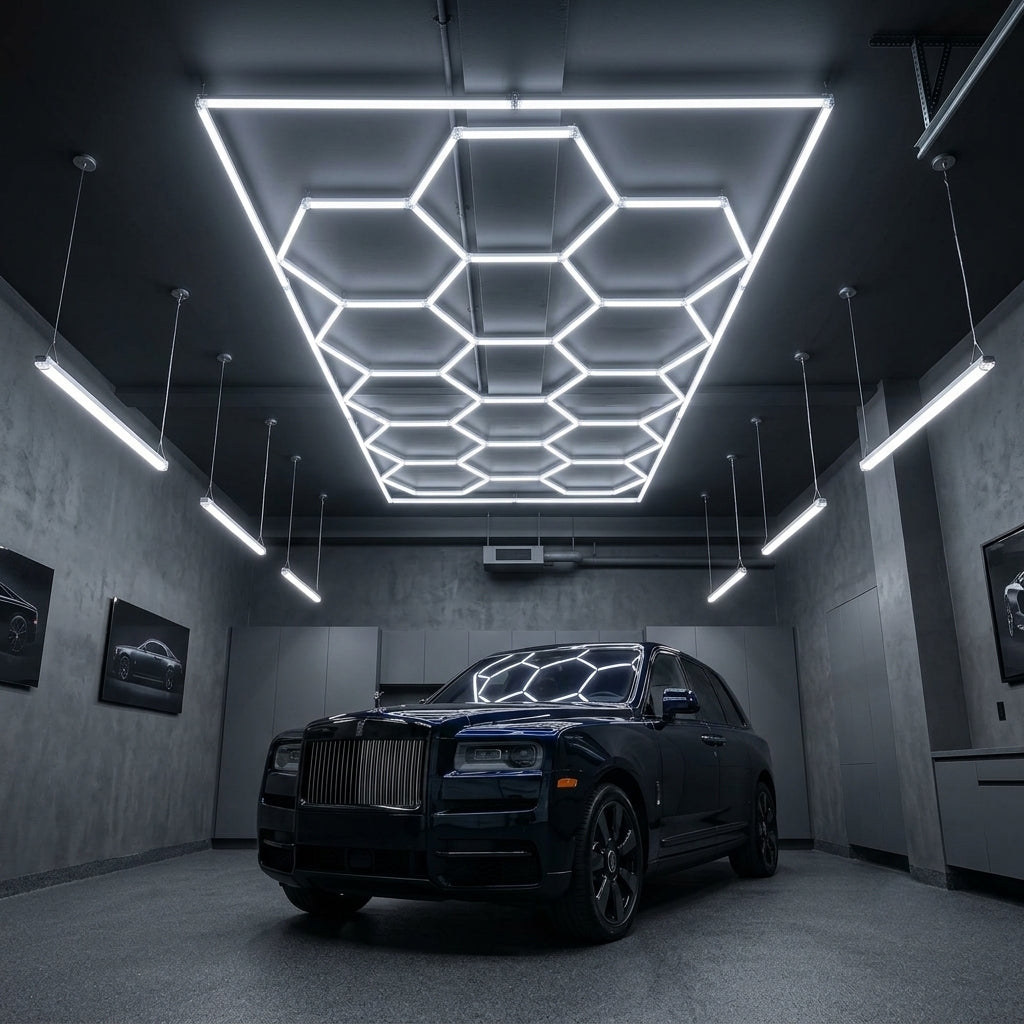 Ultra-Bright Hexagon LED Garage Light Grid (66,300 LM)
