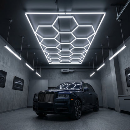 Ultra-Bright Hexagon LED Garage Light Grid (66,300 LM)