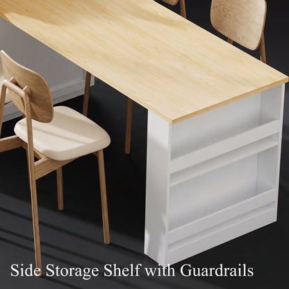74-Inch Extendable Kitchen Island with Dining Table & Power Outlet
