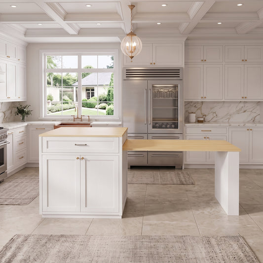 74-Inch Extendable Kitchen Island with Dining Table & Power Outlet