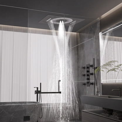 Luxury LED Rainfall Shower System with Body Jets