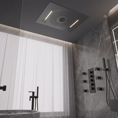 Luxury LED Rainfall Shower System with Body Jets