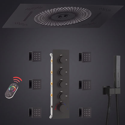 Luxury LED Rainfall Shower System with Body Jets