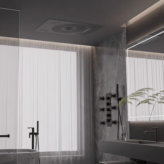 Luxury LED Rainfall Shower System with Body Jets