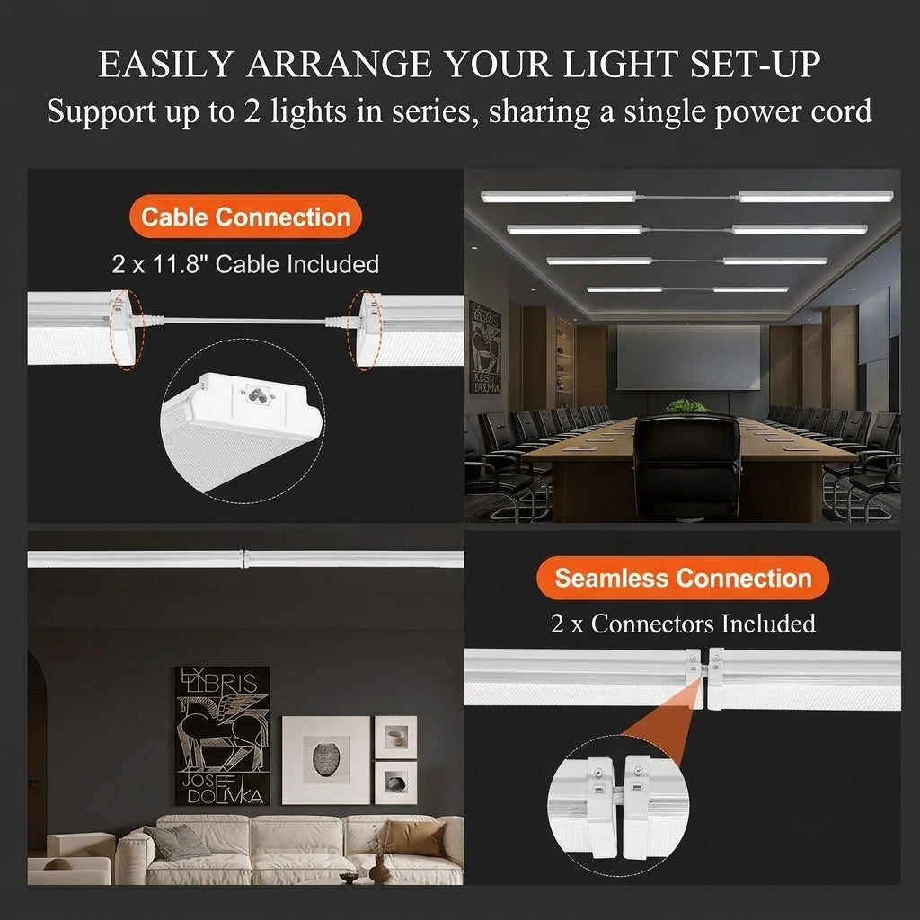 8FT LED Shop Light 110W - 10,000 LM 6500K Wraparound (4-Pack)