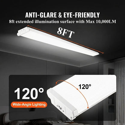 8FT LED Shop Light 110W - 10,000 LM 6500K Wraparound (4-Pack)