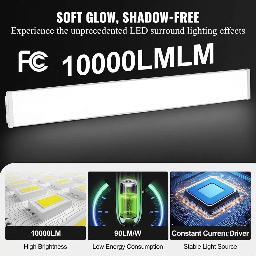 8FT LED Shop Light 110W - 10,000 LM 6500K Wraparound (4-Pack)