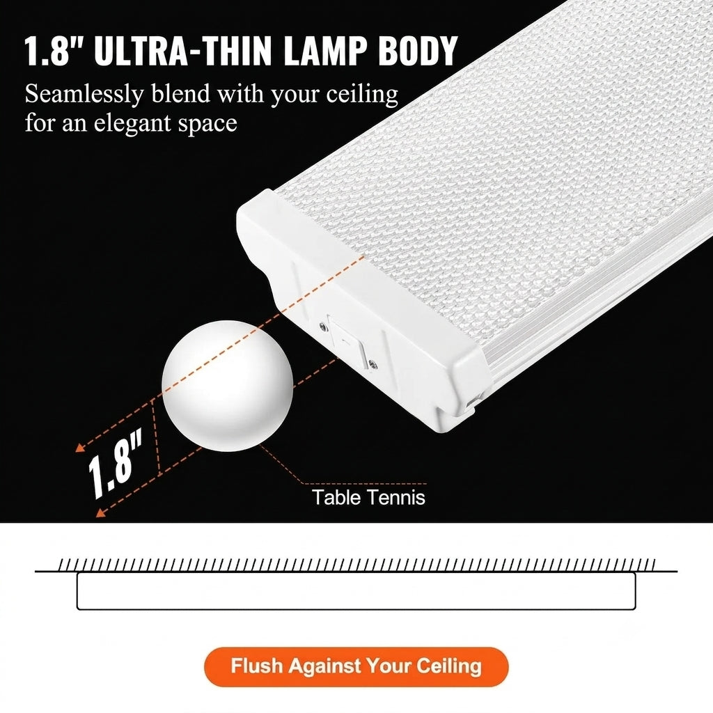 8FT LED Shop Light 110W - 10,000 LM 6500K Wraparound (4-Pack)