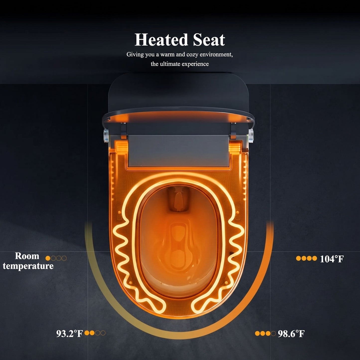Luxury  Smart Toilet with Integrated Bidet – Heated Seat, Instant Warm Air Dryer & Auto-Clean Dual Siphon Flush
