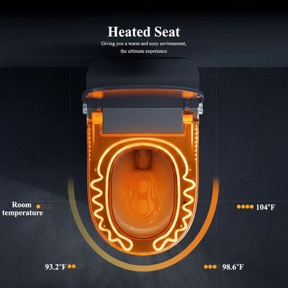 Luxury  Smart Toilet with Integrated Bidet – Heated Seat, Instant Warm Air Dryer & Auto-Clean Dual Siphon Flush