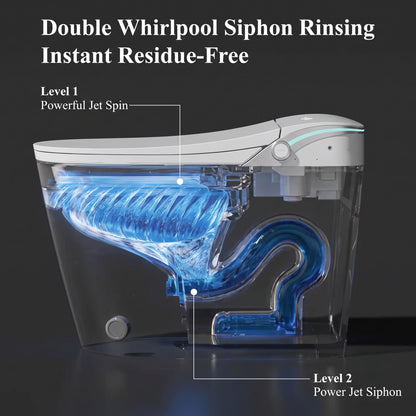 Luxury  Smart Toilet with Integrated Bidet – Heated Seat, Instant Warm Air Dryer & Auto-Clean Dual Siphon Flush