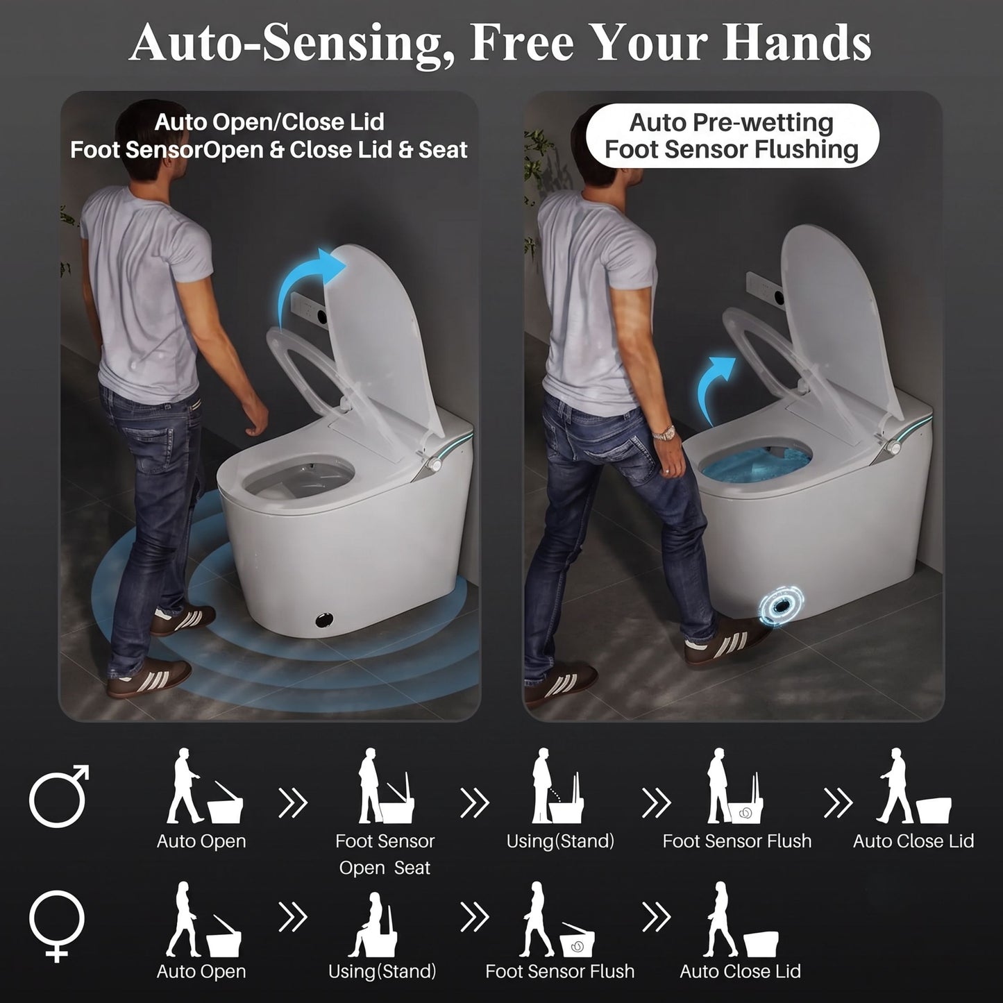 Luxury  Smart Toilet with Integrated Bidet – Heated Seat, Instant Warm Air Dryer & Auto-Clean Dual Siphon Flush