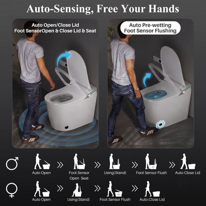 Luxury  Smart Toilet with Integrated Bidet – Heated Seat, Instant Warm Air Dryer & Auto-Clean Dual Siphon Flush
