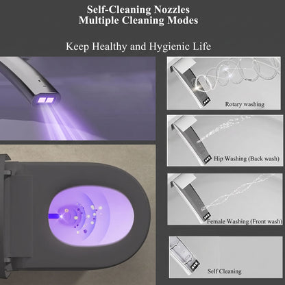 Luxury  Smart Toilet with Integrated Bidet – Heated Seat, Instant Warm Air Dryer & Auto-Clean Dual Siphon Flush