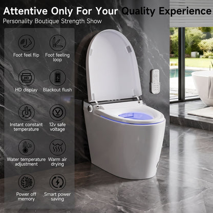 Luxury Smart Toilet with Tankless Bidet & Auto Open Lid