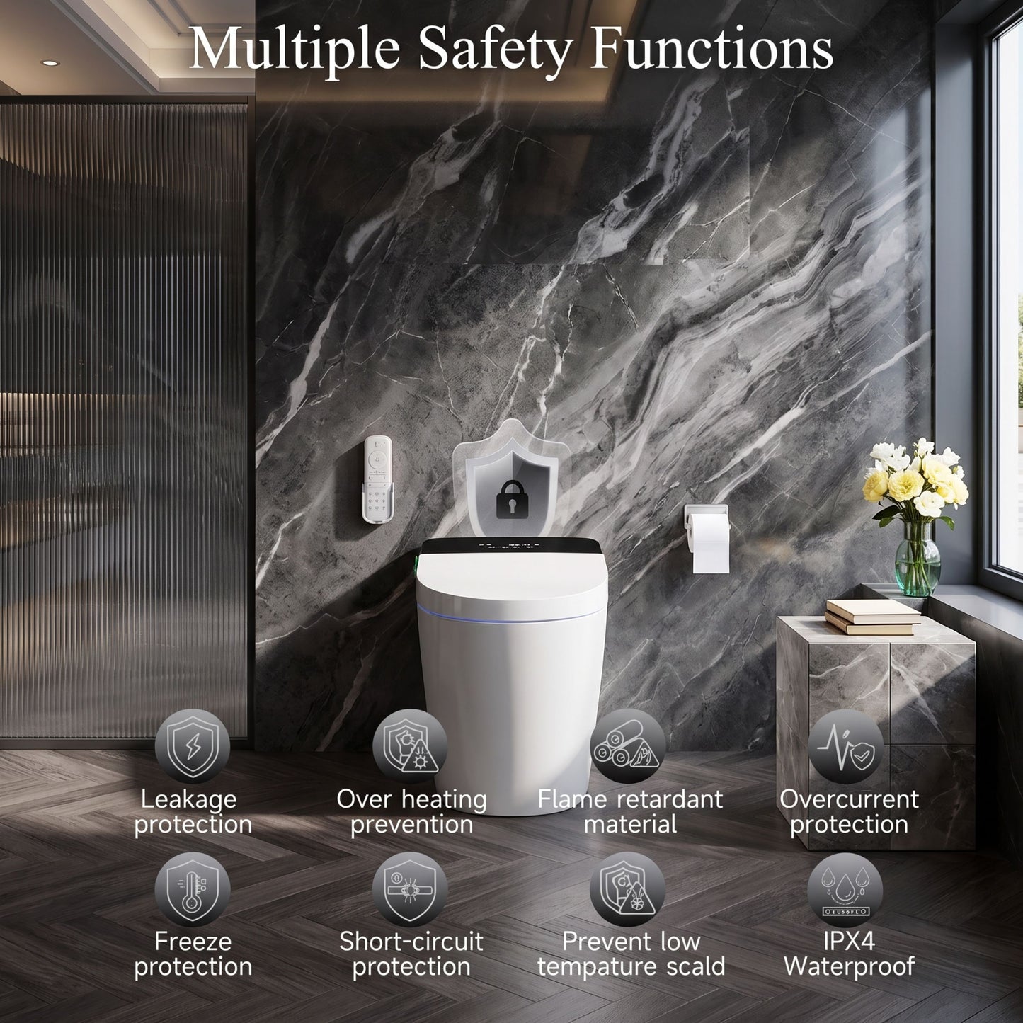 Luxury Smart Toilet with Tankless Bidet & Auto Open Lid