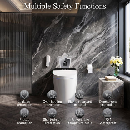 Luxury Smart Toilet with Tankless Bidet & Auto Open Lid