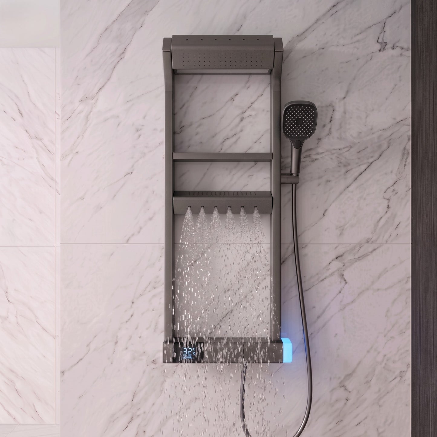 Wall Mounted Steel Spa Rainfall Shower System
