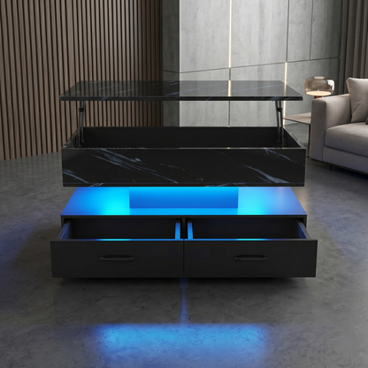 Modern 40" Marble Lift Top Coffee Table
