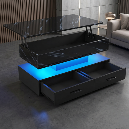 Modern 40" Marble Lift Top Coffee Table