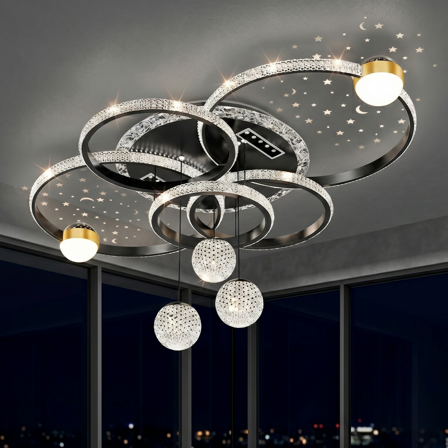 Modern Contemporary Layered Starlight Mood Lighting Chandelier