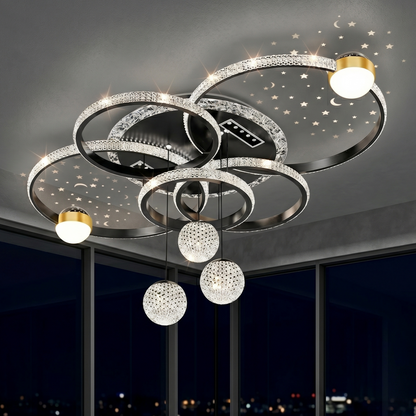 Modern Contemporary Layered Starlight Mood Lighting Chandelier