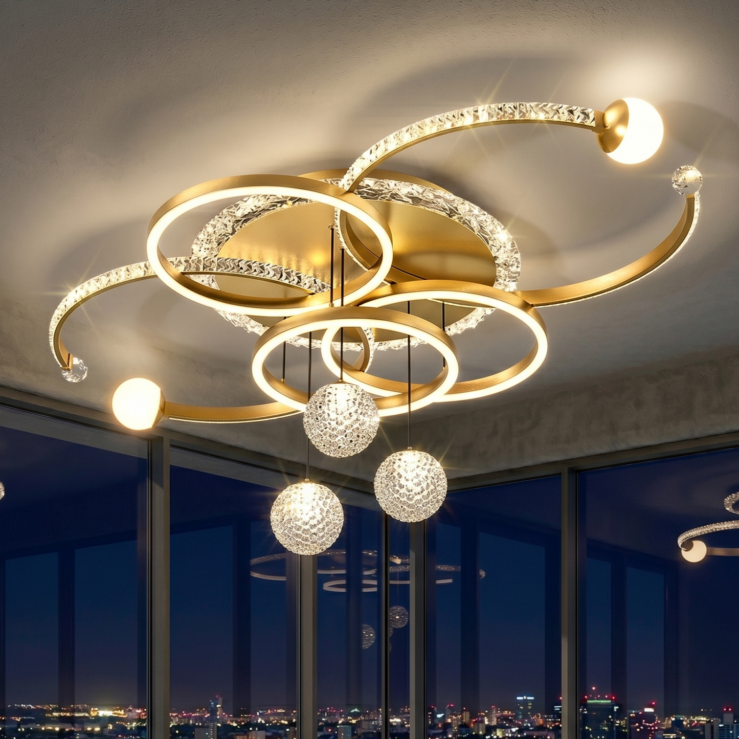 Modern Contemporary Layered Starlight Mood Lighting Chandelier