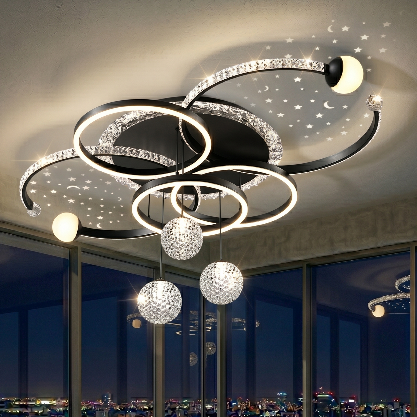 Modern Contemporary Layered Starlight Mood Lighting Chandelier