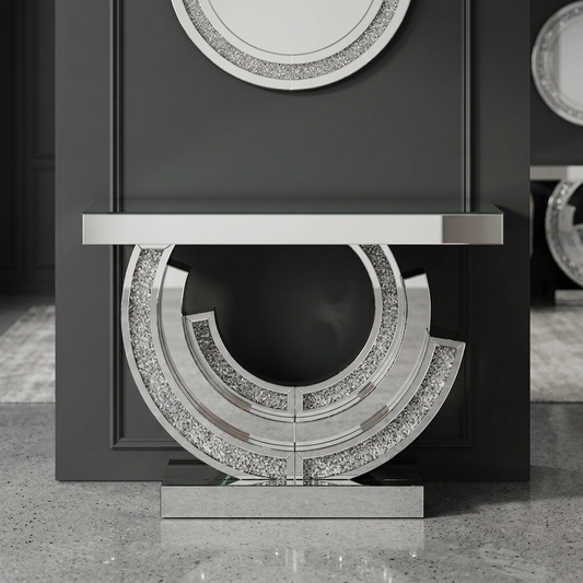 Modern Luxury Mirrored Glass Console Table | Luxury Entryway Accent