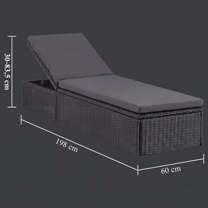 Modern Outdoor Reclining Sun lounger with Cushion