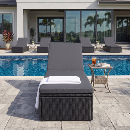 Modern Outdoor Reclining Sun lounger with Cushion