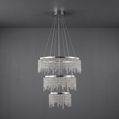 Modern Crystal Halo Chandelier - Dimmable Floating Pendant LED Luxury Ceiling Light