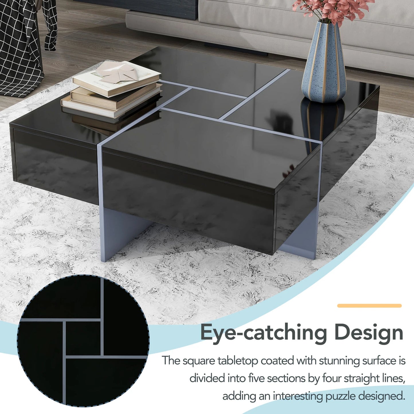 Versatile Quad-Action Convertible Centerpiece with Integrated Storage & Dynamic Ambient Lighting