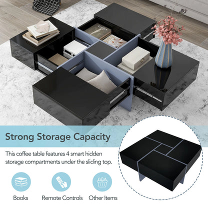 Versatile Quad-Action Convertible Centerpiece with Integrated Storage & Dynamic Ambient Lighting