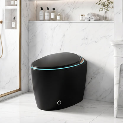 Smart Oval Shaped Bidet Toilet | Auto Open/Flush, 3-Level Heated Seat, Self-Cleaning Nozzle