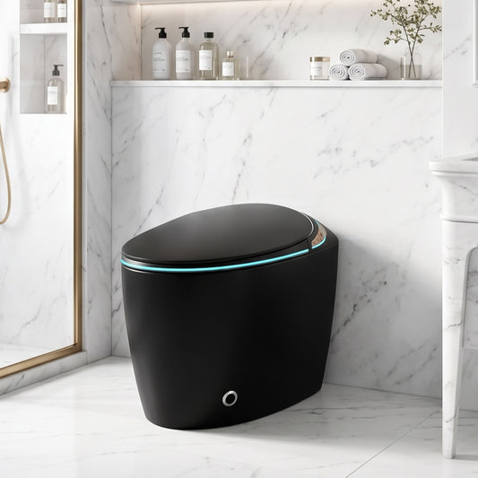 Smart Oval Shaped Bidet Toilet | Auto Open/Flush, 3-Level Heated Seat, Self-Cleaning Nozzle