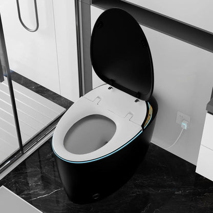Smart Oval Shaped Bidet Toilet | Auto Open/Flush, 3-Level Heated Seat, Self-Cleaning Nozzle