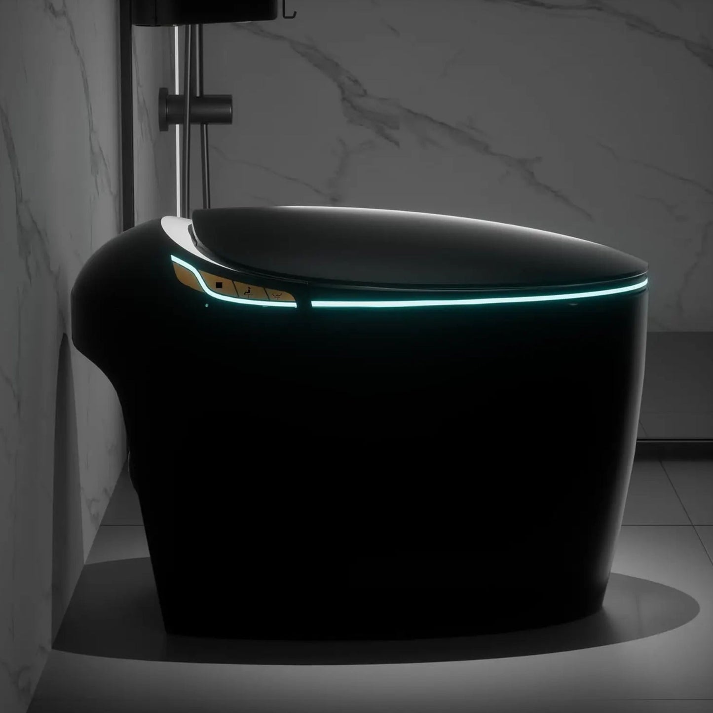 Smart Oval Shaped Bidet Toilet | Auto Open/Flush, 3-Level Heated Seat, Self-Cleaning Nozzle