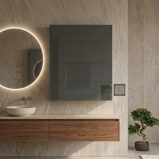 Grey Bathroom Cabinet With Touch Sensor Switch & LED Lighting