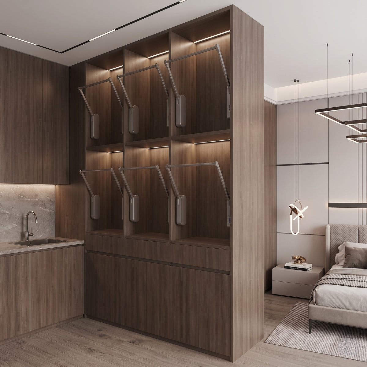 Smart Electric Wardrobe Lift | Motorized Pull-Down Closet Rod | Æltera