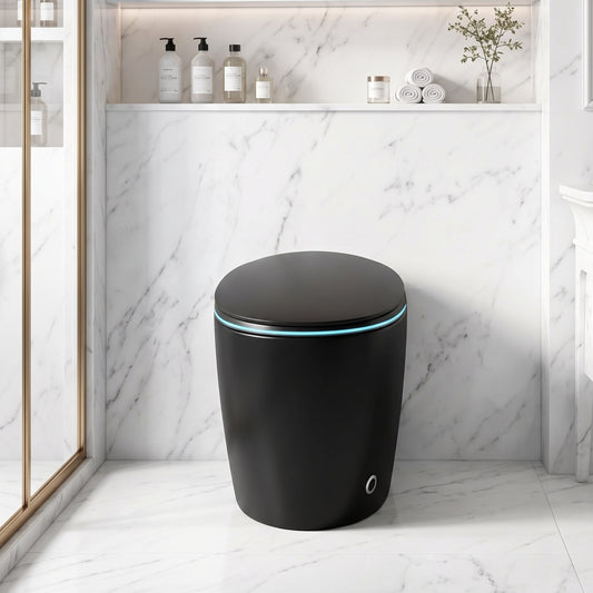 Smart Oval Shaped Bidet Toilet | Auto Open/Flush, 3-Level Heated Seat, Self-Cleaning Nozzle