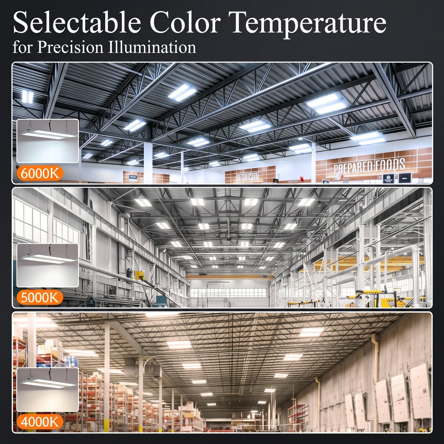 2-Piece Linear LED High Bay Garage Light