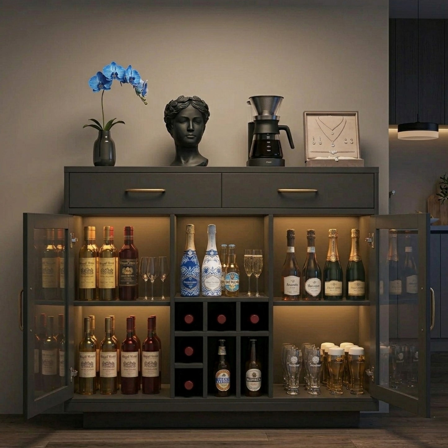 Multi-Functional Liquor/Wine Display Cabinet