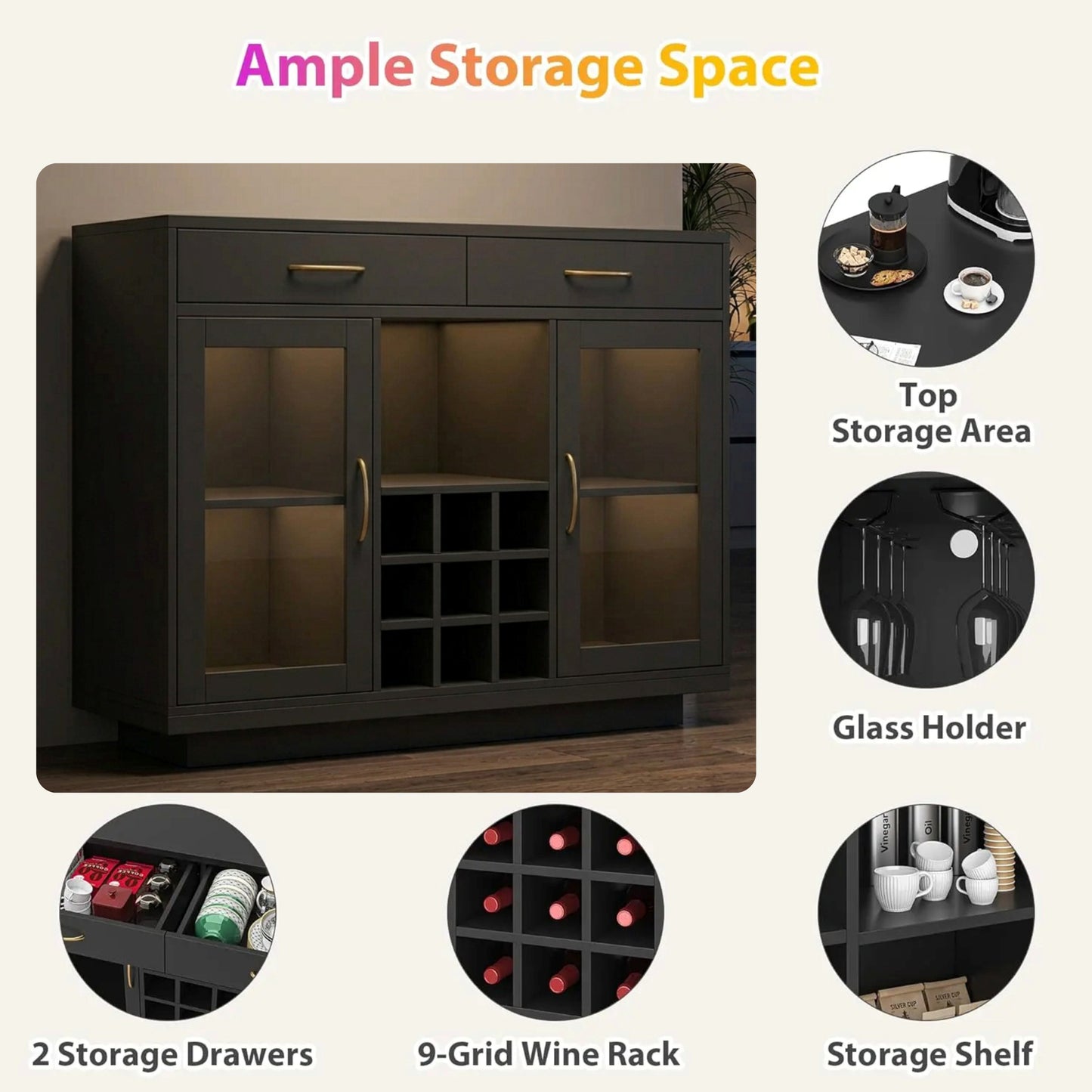 Multi-Functional Liquor/Wine Display Cabinet