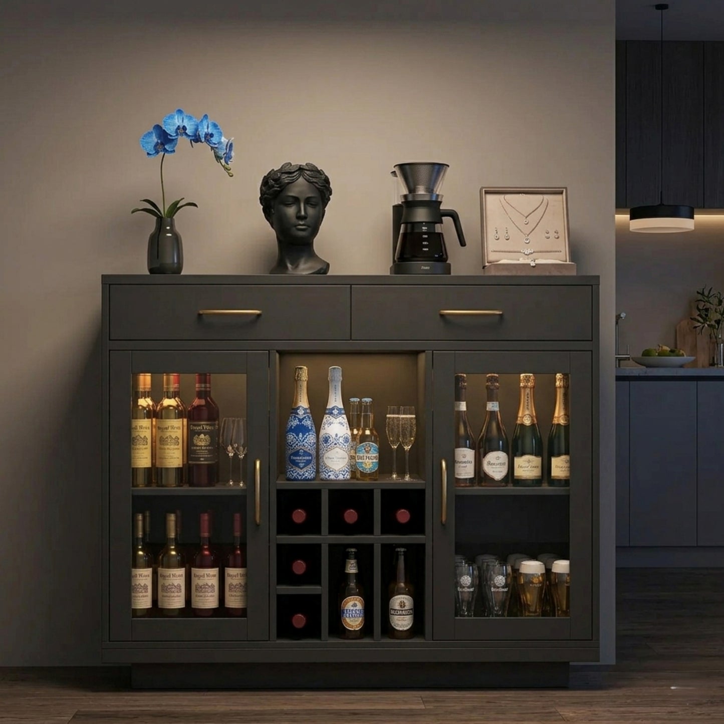 Multi-Functional Liquor/Wine Display Cabinet
